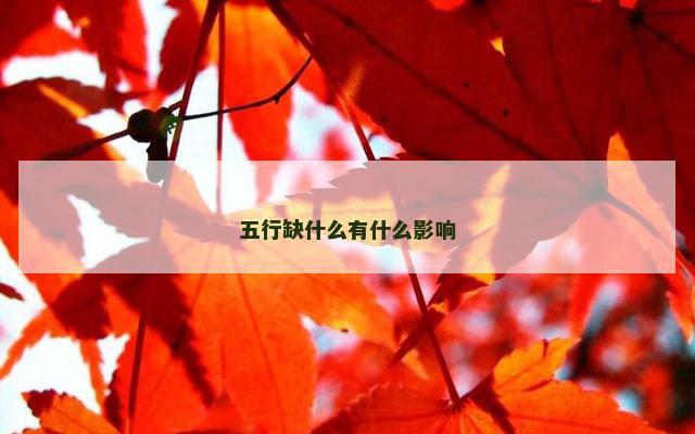 五行缺什么有什么影响