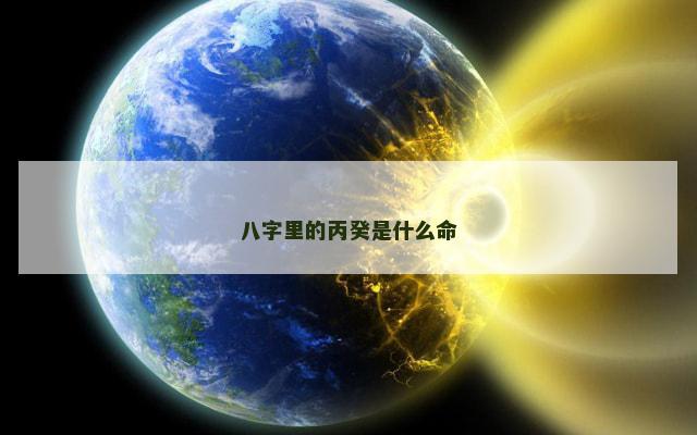 八字里的丙癸是什么命