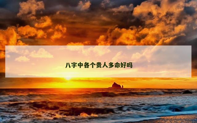 八字中各个贵人多命好吗