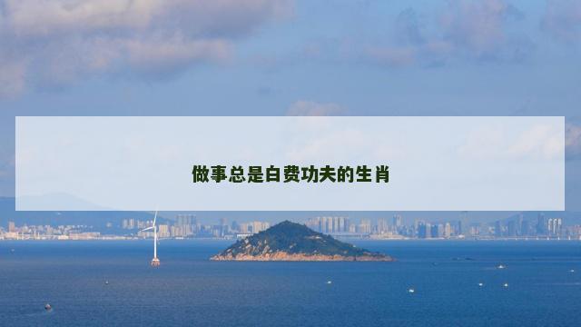 做事总是白费功夫的生肖
