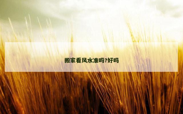搬家看风水准吗?好吗
