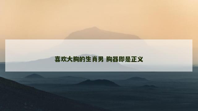 喜欢大胸的生肖男 胸器即是正义