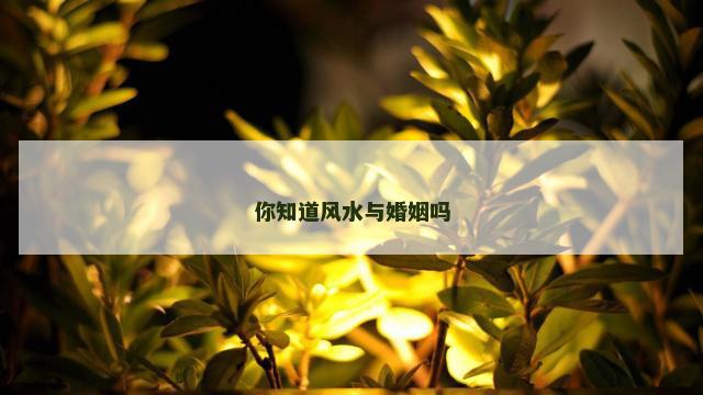 你知道风水与婚姻吗