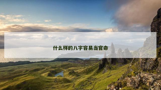 什么样的八字容易当官命