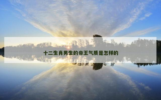 十二生肖男生的帝王气质是怎样的