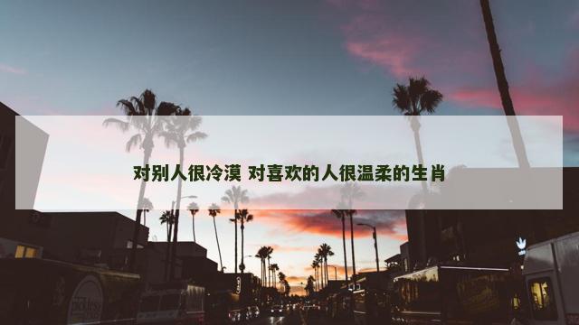 对别人很冷漠 对喜欢的人很温柔的生肖