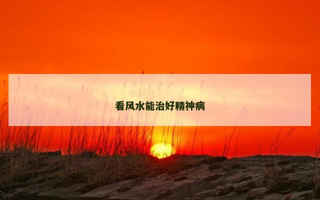 看风水能治好精神病