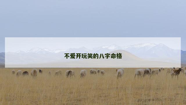 不爱开玩笑的八字命格