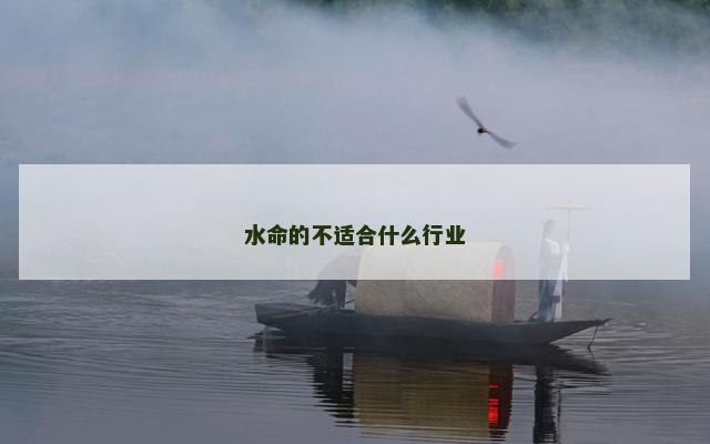 水命的不适合什么行业