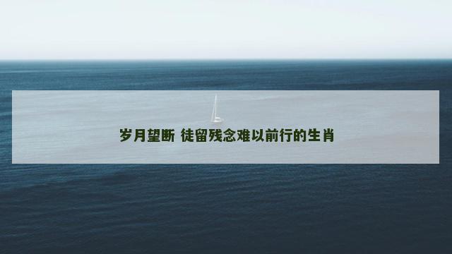 岁月望断 徒留残念难以前行的生肖