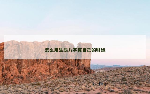 怎么用生辰八字算自己的财运