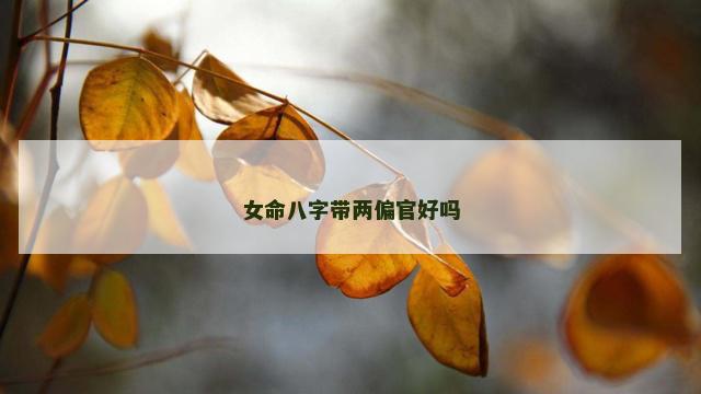 女命八字带两偏官好吗