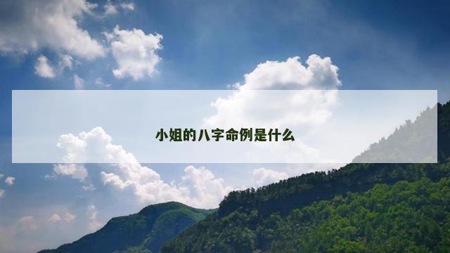 小姐的八字命例是什么
