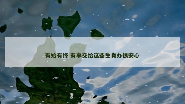有始有终 有事交给这些生肖办很安心
