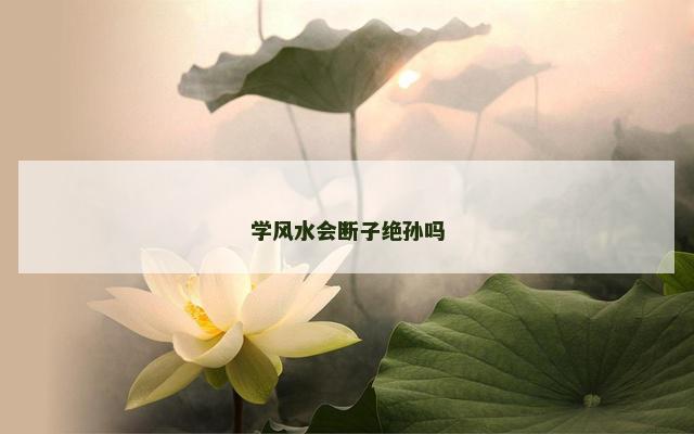 学风水会断子绝孙吗