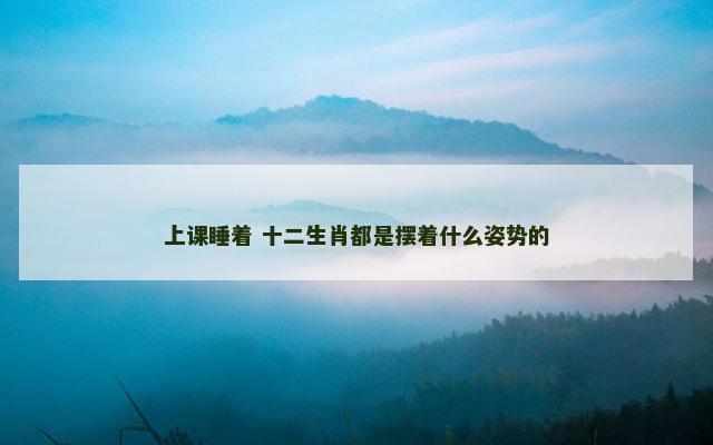 上课睡着 十二生肖都是摆着什么姿势的