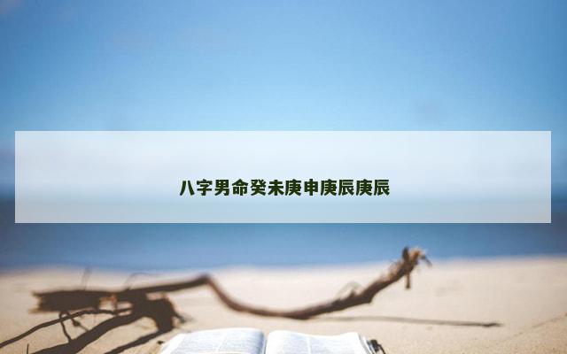 八字男命癸未庚申庚辰庚辰