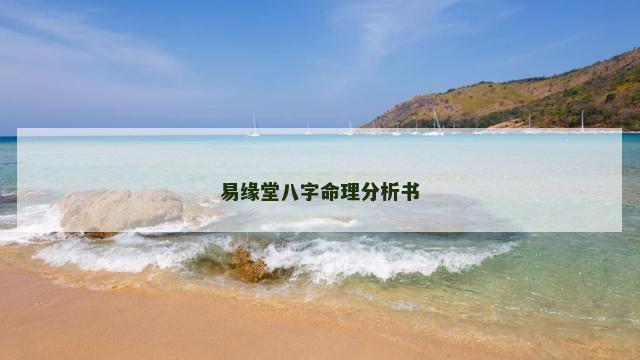 易缘堂八字命理分析书