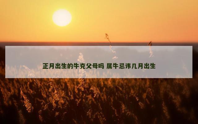 正月出生的牛克父母吗 属牛忌讳几月出生